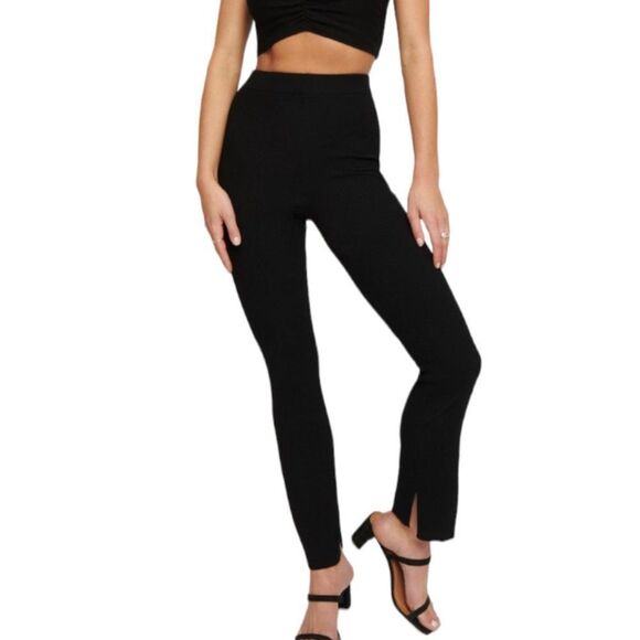 Dynamite Divina Side Slit  Yarn Pants - Picture 1 of 4